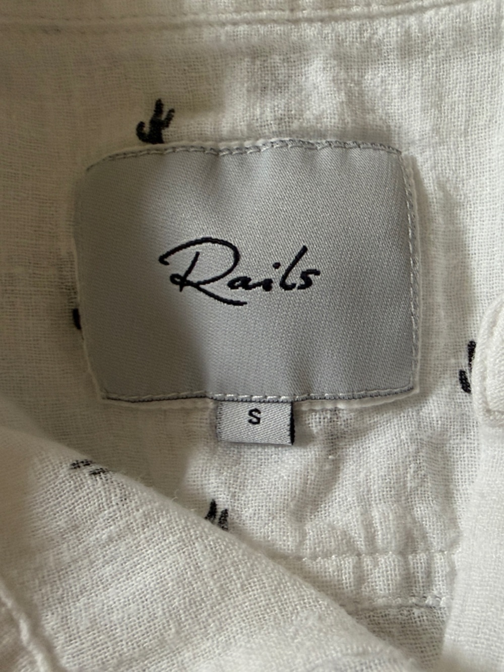 Rails White Button-Down Shirt with Black Cactus Print - Picture 8 of 12